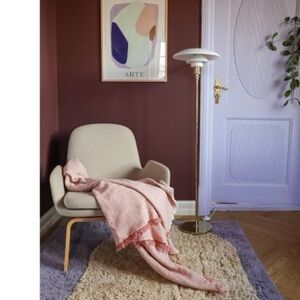 NWT Elvang Denmark Daisy Throw In Rose In Organic Cotton & Linen 51x71 inches